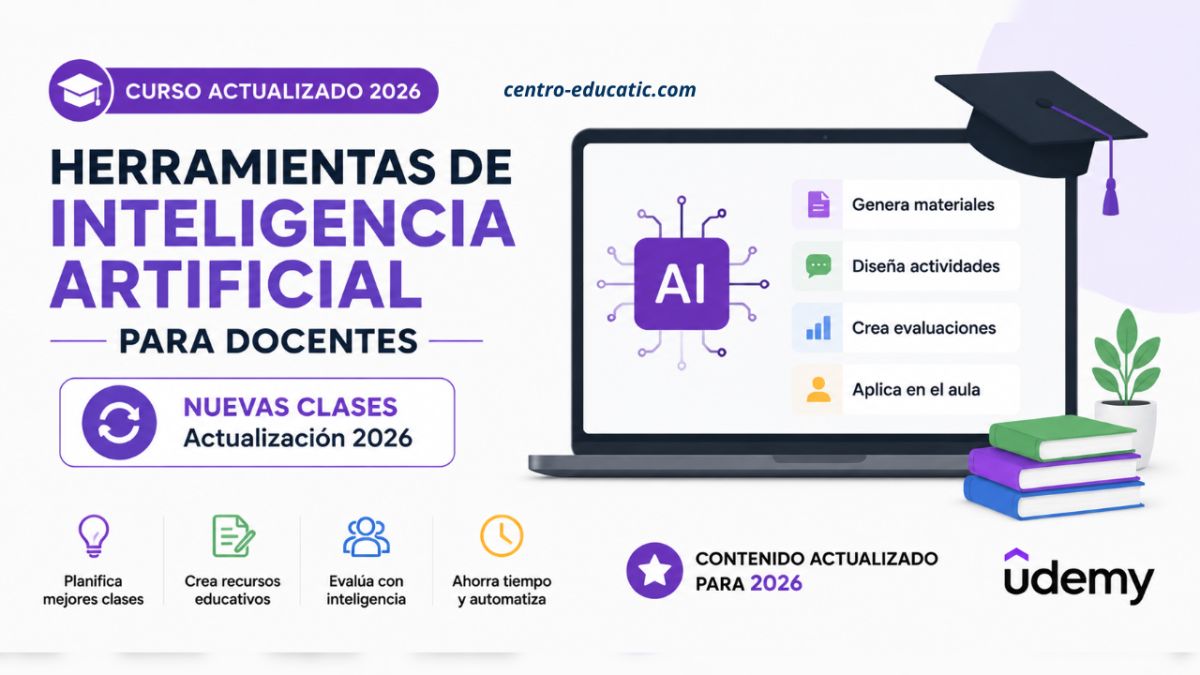Curso de Inteligencia Artificial para Docentes en Udemy 2026
